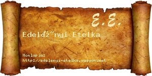 Edelényi Etelka névjegykártya